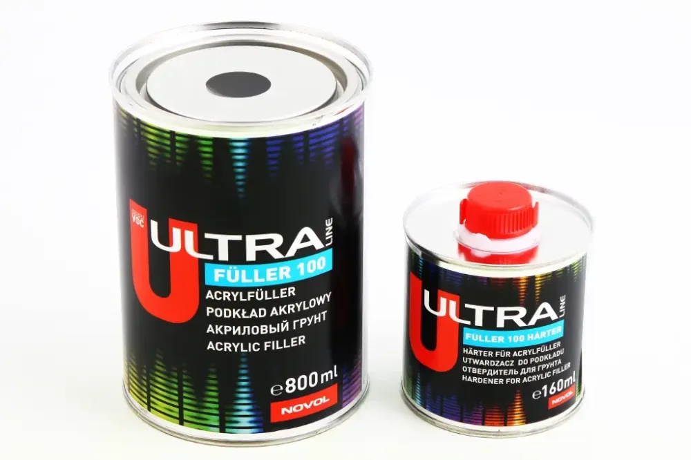 Ґрунт акриловий 5+1 Novol Ultra Line 100 чорний 0.8л + відвердитель 0.16л Вінниця - фото 1