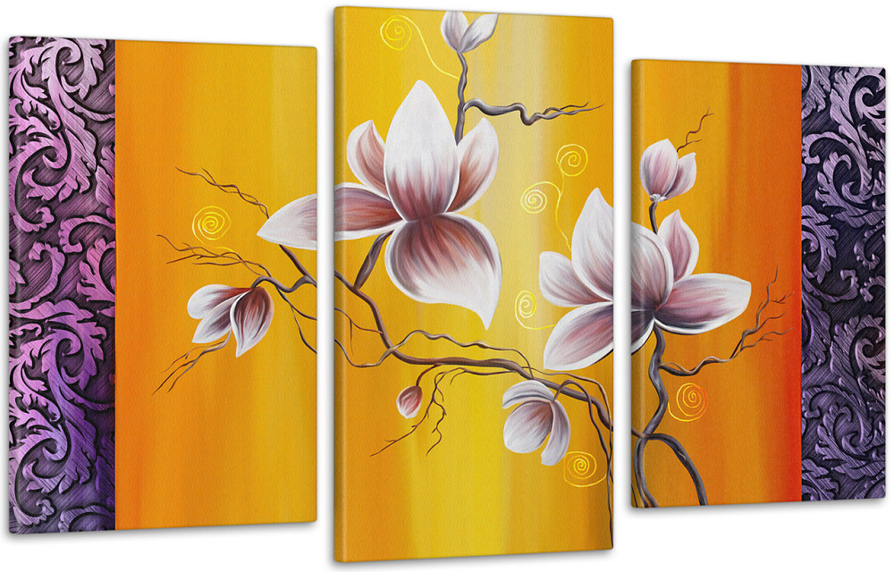 Модульная картина Абстракция Цветы (53x100см)  Art-163_3 70x130 см Киев - изображение 1