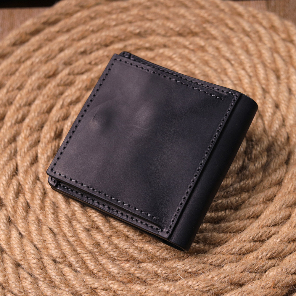 Чоловічий шкіряний гаманець із монетницею Серце GRANDE PELLE 16741 Чорний Київ - фото 2