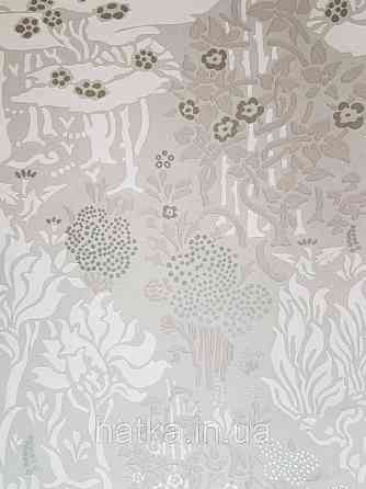Шпалери флізелінові Decoprint екологічно чисті Daimon абстракція гілки листя рожеві, бежеві, сірі срібло Київ
