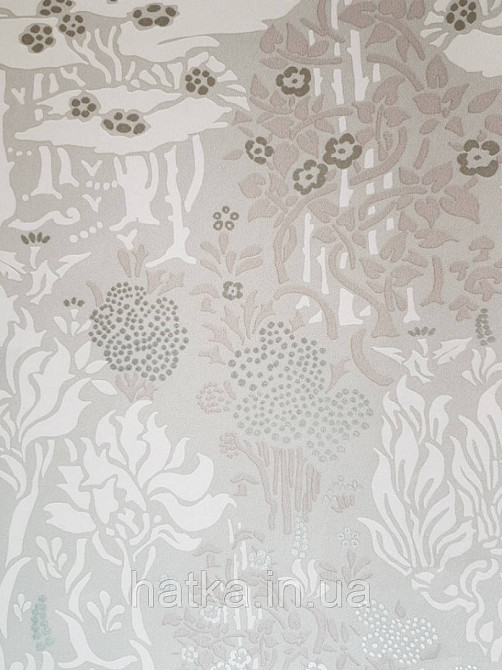 Шпалери флізелінові Decoprint екологічно чисті Daimon абстракція гілки листя рожеві, бежеві, сірі срібло Київ - фото 1