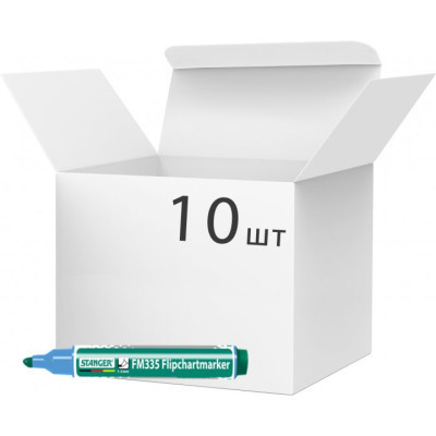 Маркер Stanger для флипчарта, 1-3 мм зеленый 10 шт (MARKER-FLISTFM335G10) Винница - изображение 1