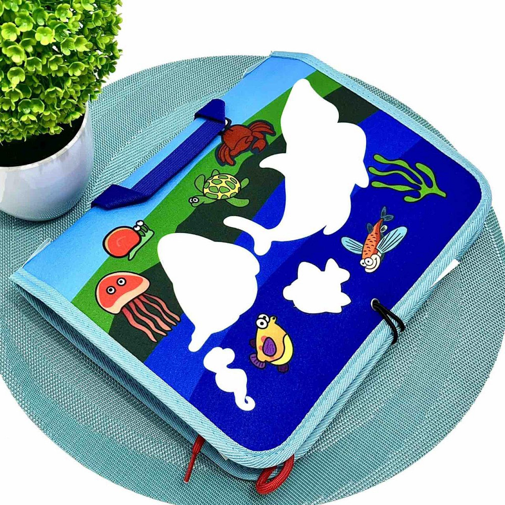 Сумочка розвиваюча тканинна з навчальними елементами Блакитна (C60512) Чернігів - фото 9