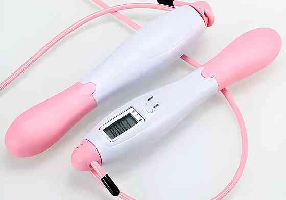 EasyFit Швидкісна скакалка з лічильником EasyFit білий-рожевий Коломия