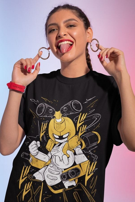Футболка з аніме принтом Медаботс Волуме Медабот Відео оверсайз (S/M/L) Чорний AnimeJ0857 Дніпро - фото 4