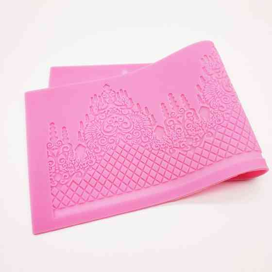 Молд для торта силиконовый Кружево 356 на 130 мм розовый Киев