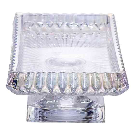 Фруктовниця скляна на ніжці 29х16.5х11 см прямокутна ваза для фруктів цукерниця Прозорий HP-19-151L Київ