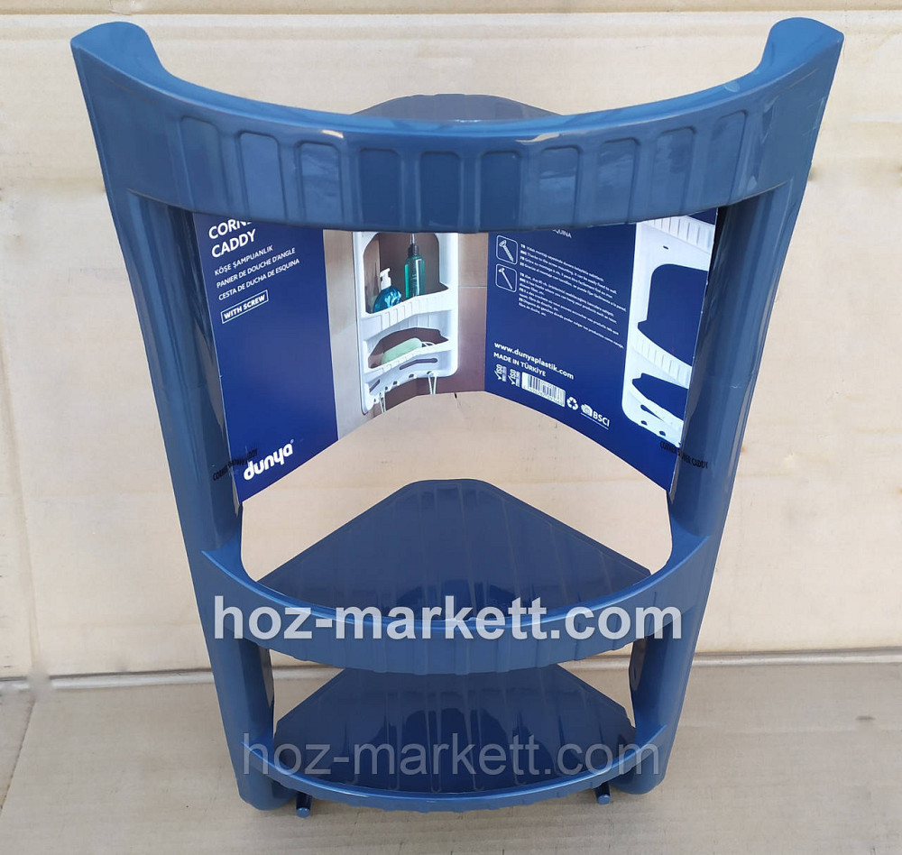 Полка в ванную угловая пластиковая серая 28 х 17.5 х 45 см Харьков - изображение 5