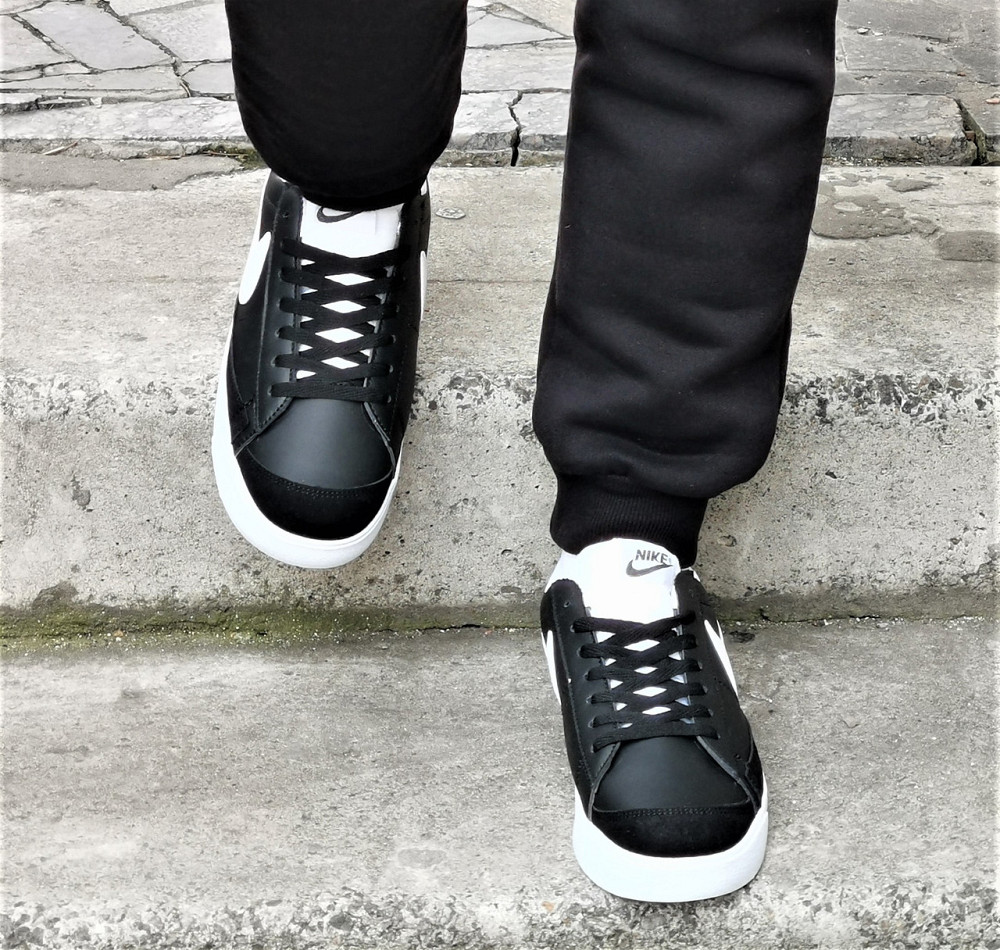 Кроссовки Nike Blazer Черные Мужские Белые Форсы Кожаные Найк (размеры: 41,42,43,44,45,46) Днепр - изображение 6