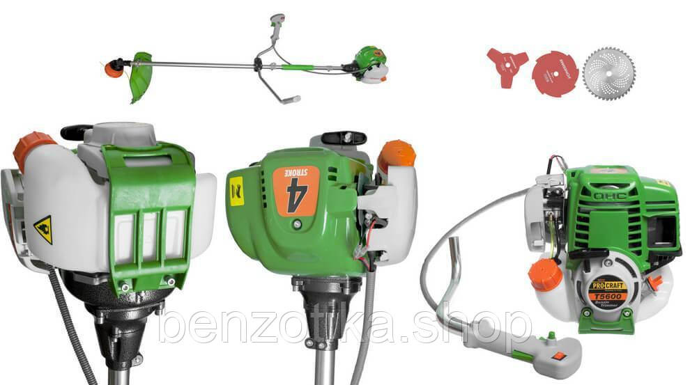 Бензокоса Мотокоса Триммер PROCRAFT T-5600 4-тактна: Потужний інструмент для скошування трави та чаг Київ - фото 1