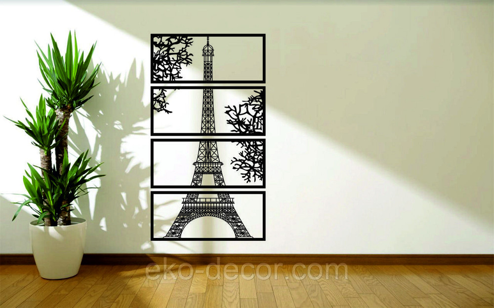 Панно  «Ейфелева вежа» Декор на стіну 70*126 см, Чорний Київ - фото 5