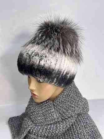 Шапка хутряна жіноча едельвейс Інесса Шиншиловий Чорний + Сірій Харків