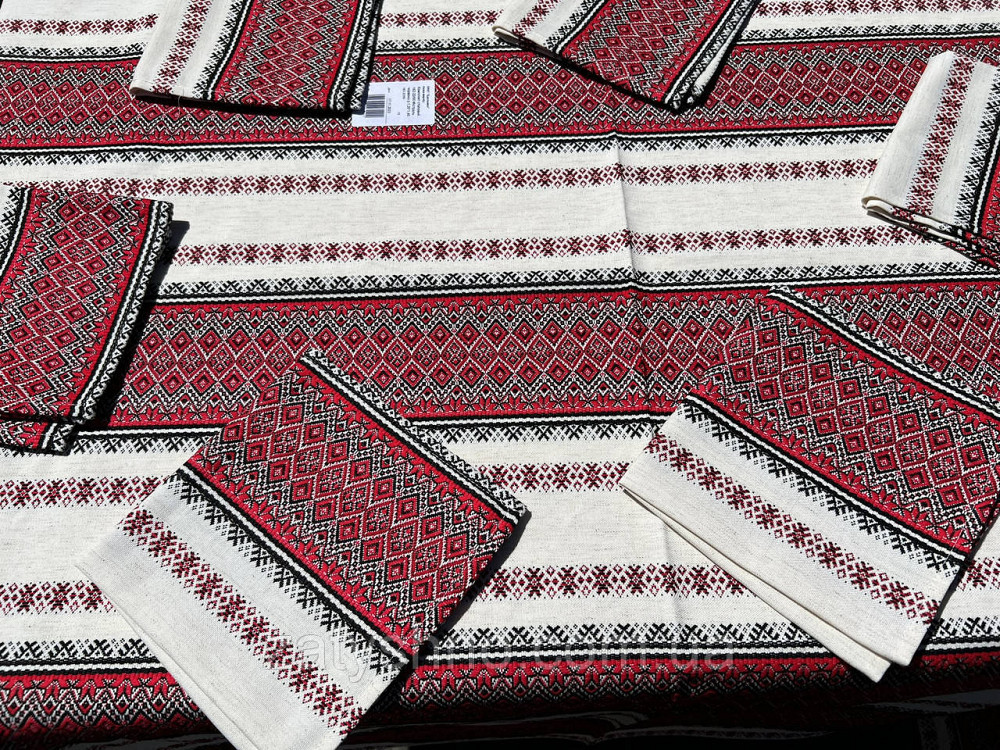 Вишита скатертина на подарунок з серветками Київ - фото 9