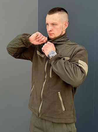 Якісна чоловіча тактична тепла кофта оливкового кольору тактична фліска для змійок Militari   WAR Львів