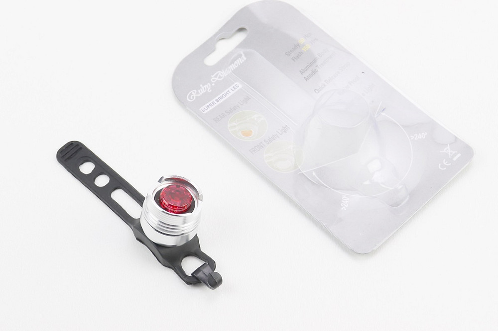 Ліхтар задній 1 діод алюмінієвий, хром (без батарейок) Київ - фото 1