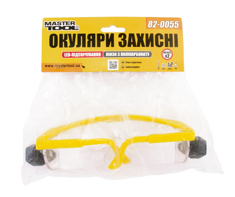 MASTERTOOL Окуляри відкриті MASTERTOOL КОМФОРТ панорамна лінза напівоправа з регульованими дужк Коломия - фото 2