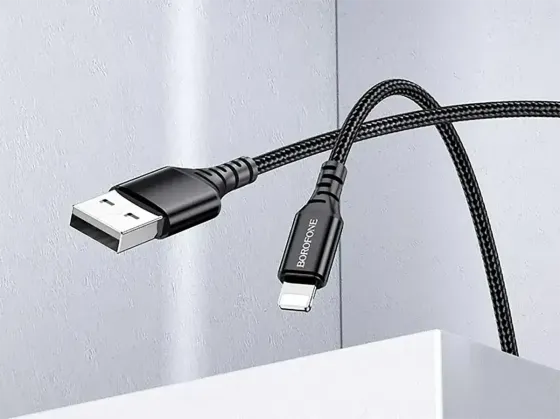 Кабель USB - Lightning Borofone BX54 Ultra Bright 1м 2.4А швидка зарядка для iPhone iPad шнур з чіпом захисту Одеса