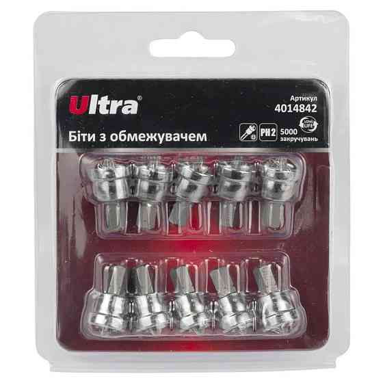 Біти з обмежувачем PH2×25мм 1⁄4" 10 шт S2 (блістер) ULTRA (4014842) Київ