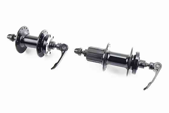 Втулки задня+передня MTB алюмінієва 14Gx32H під касету 8зр, Disk-brake, 2 пром-підшипники 6000 2RS, кріп. ексцентрик, чорна Київ