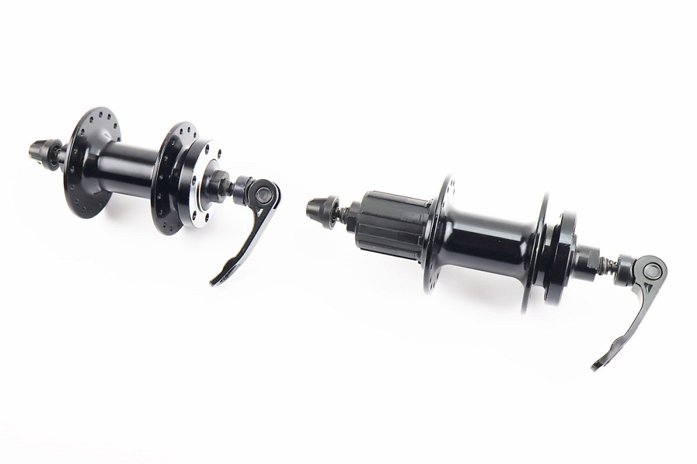 Втулки задня+передня MTB алюмінієва 14Gx32H під касету 8зр, Disk-brake, 2 пром-підшипники 6000 2RS, кріп. ексцентрик, чорна Київ - фото 2