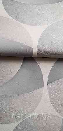 Шпалери вінілові на флізеліні гарячого тиснення Sintra Atmosphere метрові геометрія кола сіре срібло 512432 Київ