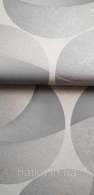 Обои виниловые на флизелине горячего тиснения Sintra Atmosphere метровые геометрия круги серый серебро 512432 Киев - изображение 1