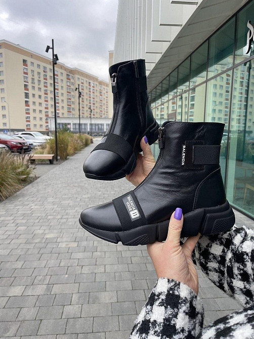Черевики жіночі VLADEKS чорні натуральна шкіра 37р.-24см. висота 13см. (3908) Коломыя - изображение 1