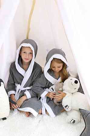 Халат дитячий Ideal Textile махровий з капюшоном сірий (56860476) Чернівці