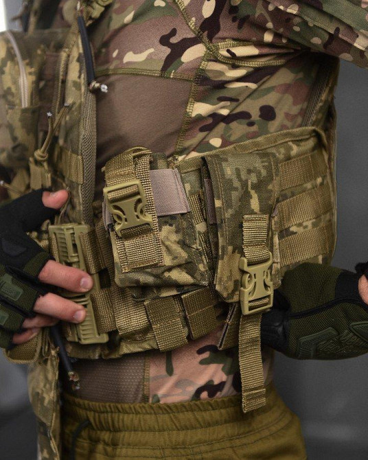 Плитоноска 4 точки скидання піксель Attack з напашником ВН1062 Одеса - фото 8