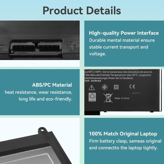 Аккумуляторная батарея K KYUER 6MT4T для Dell Latitude E5470 E5570 E5270 Precision 3510 7.6V 62Wh литий-ионная черная Киев