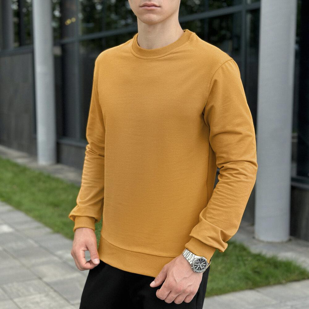 Світшот чоловічий однотонний жовтий Pobedov 001 Київ - фото 1