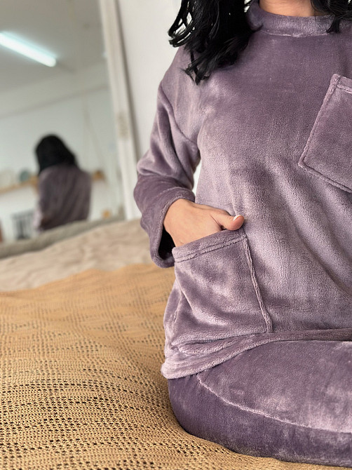 Махровый костюм с декоративными карманами Luci 42-44, Лиловый Киев - изображение 4