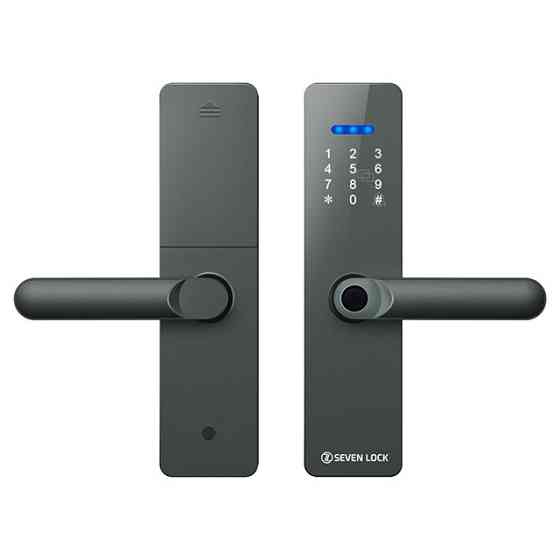 Умный дверной биометрический замок SEVEN LOCK SL-7740BF grey Киев