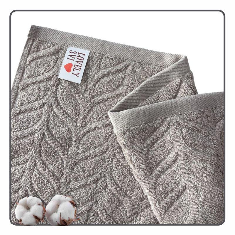 Набір 2 жакардові рушники Lovely Svi для ванної, готелів, СПА, на подарунок, 70 х 140 см Milano  бежево - сірий Київ - фото 3