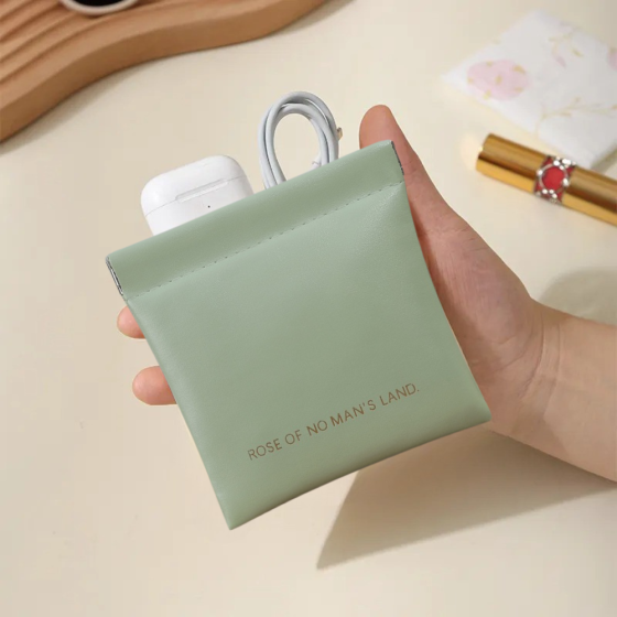 Косметичка для хранения аксессуаров портативная,футляр для мелочей на магнитной клипсе,зелёный Каменец-Подольский