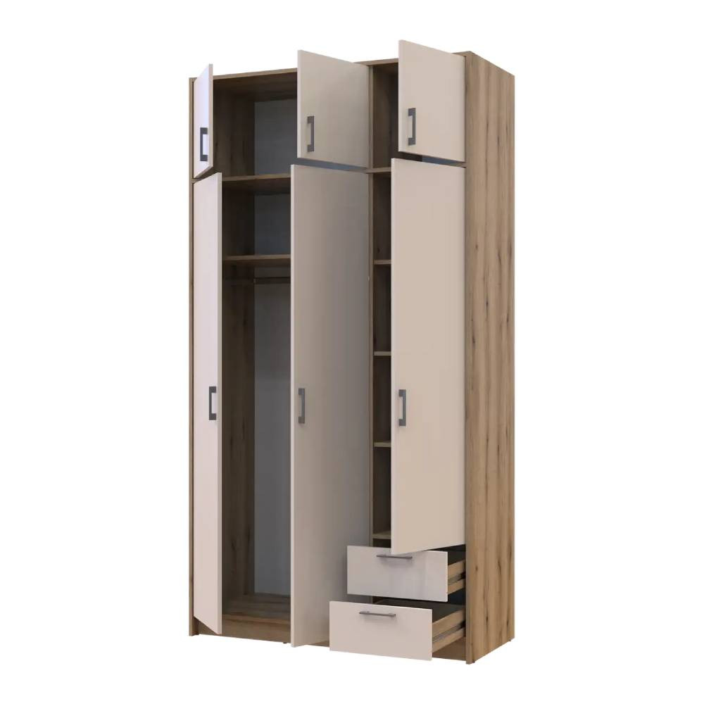 Шкаф для одежды Doros Ронди с антресолью Дуб Артизан/Кашемир 3ДСП 121х52х236 DRS-011667 (80737819) Львов - изображение 3