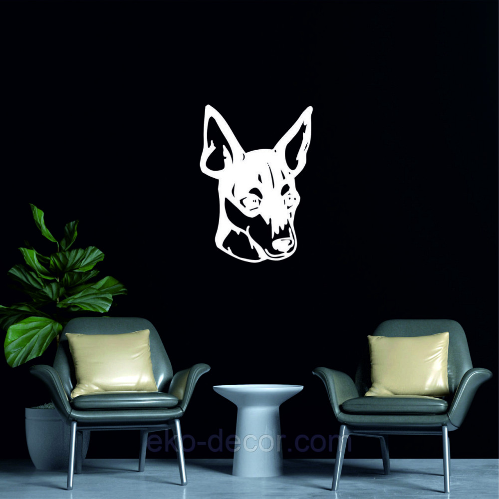 Декоративне настінне Панно «Фокстер'єр», Декор на стіну 70*59 см, Білий Київ - фото 4