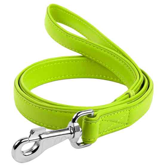 Повідець для собак шкіряний WAUDOG Glamour, Ш 18 мм, Дов 122 см салатовий Коломия