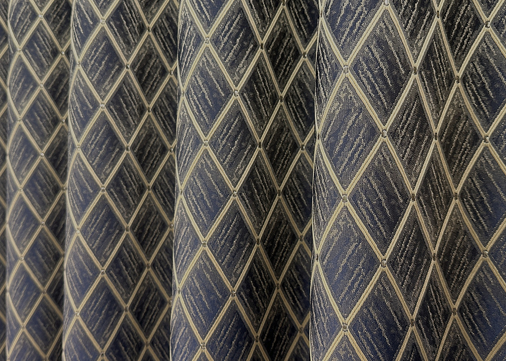 Комплект готових штор VR-Textil Жакард RUBI № 1759ш Темно-синій з бежевим 150х300 см 2 шт (33-0720) Київ - фото 7