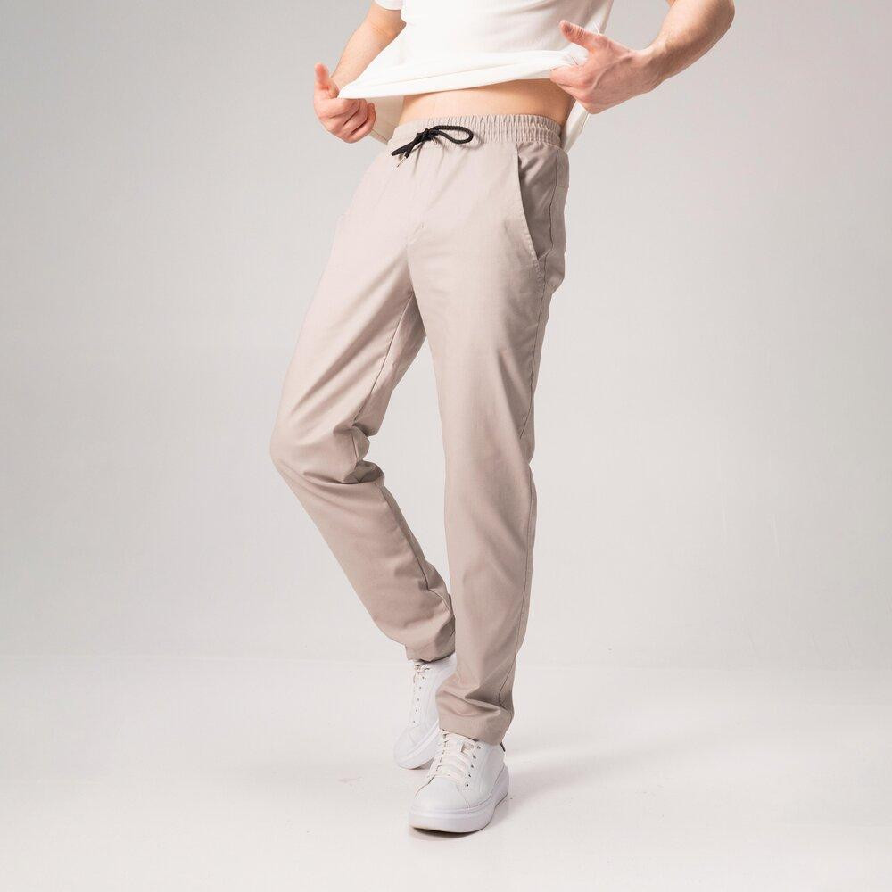 Чоловічі бежеві штани демісезонні котонові прямого крою Pobedov Step Київ - фото 13