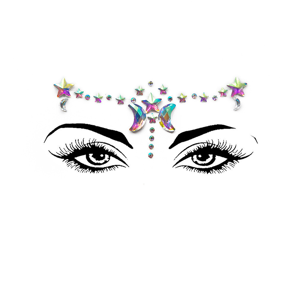 Наклейки стрази на обличчя із зірочками на карнавал one size перламутровий Київ - фото 1