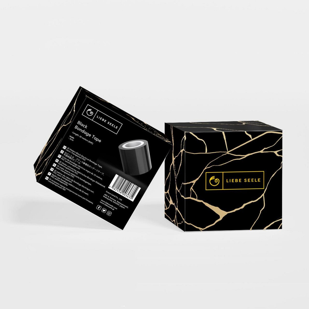 Скотч для бондажа Liebe Seele Bondage Tape Black 25м, не липнет к коже и волосам, без следов Sex Aura Киев - изображение 2