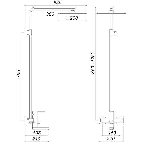 Душова система Globus Lux Kubus SKU-SH-200 Київ