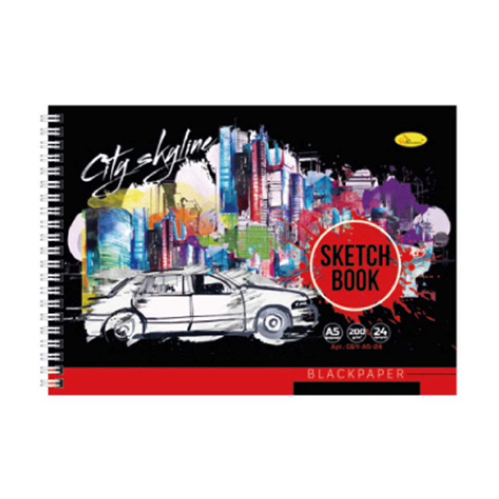 Скетчбук BLACK СББ-А5-24 А5, 24 листа City skyline Вінниця - фото 1