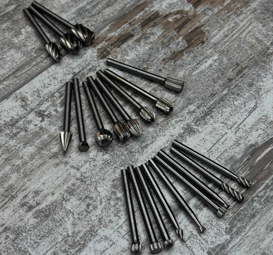 Набір борфрез по дереву 20шт HSS сталь, хвостовик 3мм для гравера та міні дрилі Київ - фото 6