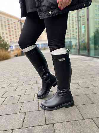 Чоботи жіночі M.KRAFT 9551 чорні (зима євро-хутро, шкіра натуральна) (6171) Коломия