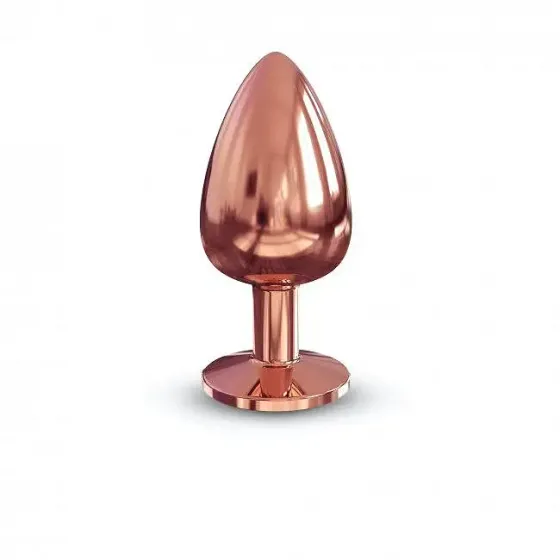 Металева анальна пробка із прикрасою у вигляді кристалу Dorcel - Diamond Plug Rose Gold L Львів