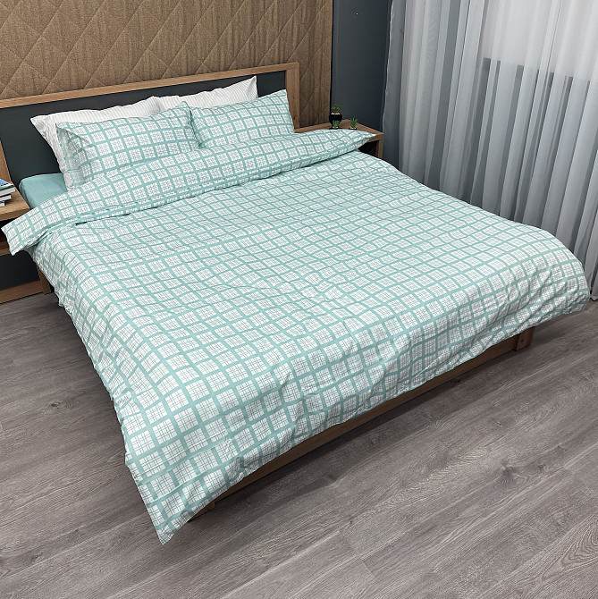 Комплект постельного белья, Decorator Bianca Евро 200х215 голубой с белым (88-023) Киев - изображение 1