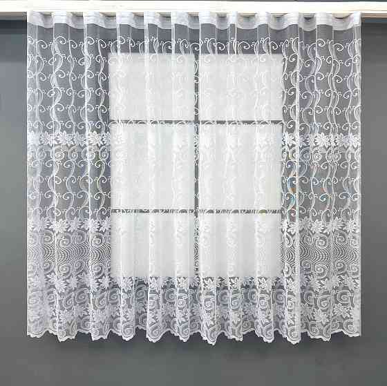 Короткая тюль, высота 1,6 м., жаккард цвет белый 1780т Киев