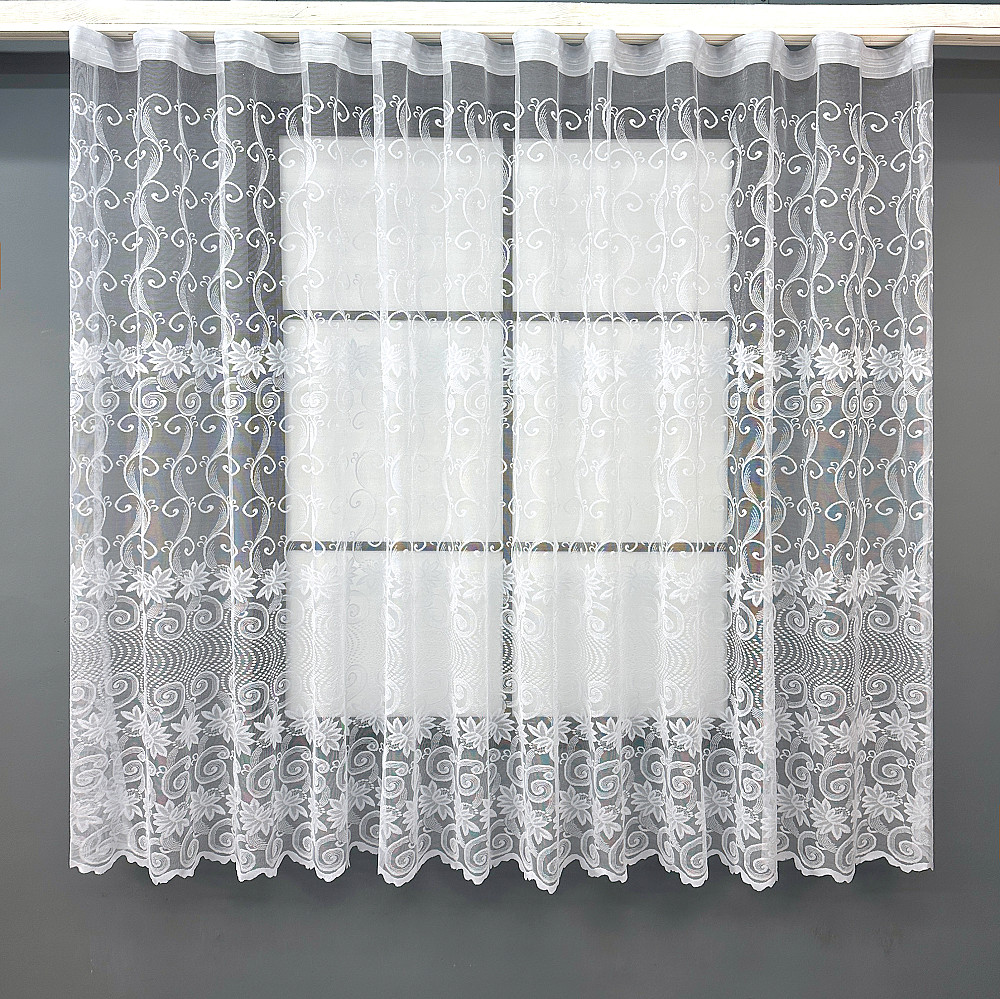 Коротка тюль, висота 1,6 м., жакард колір білий 1780т Київ - фото 1